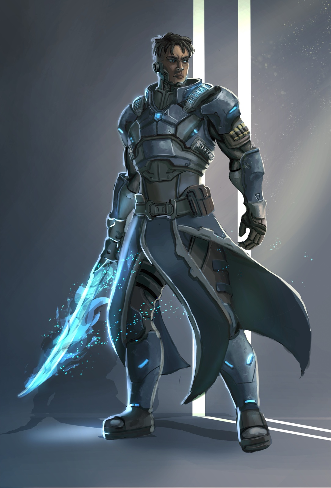 Original concept art of the Jancroon warrior protagonist by Mike Baron and Henry Martinez