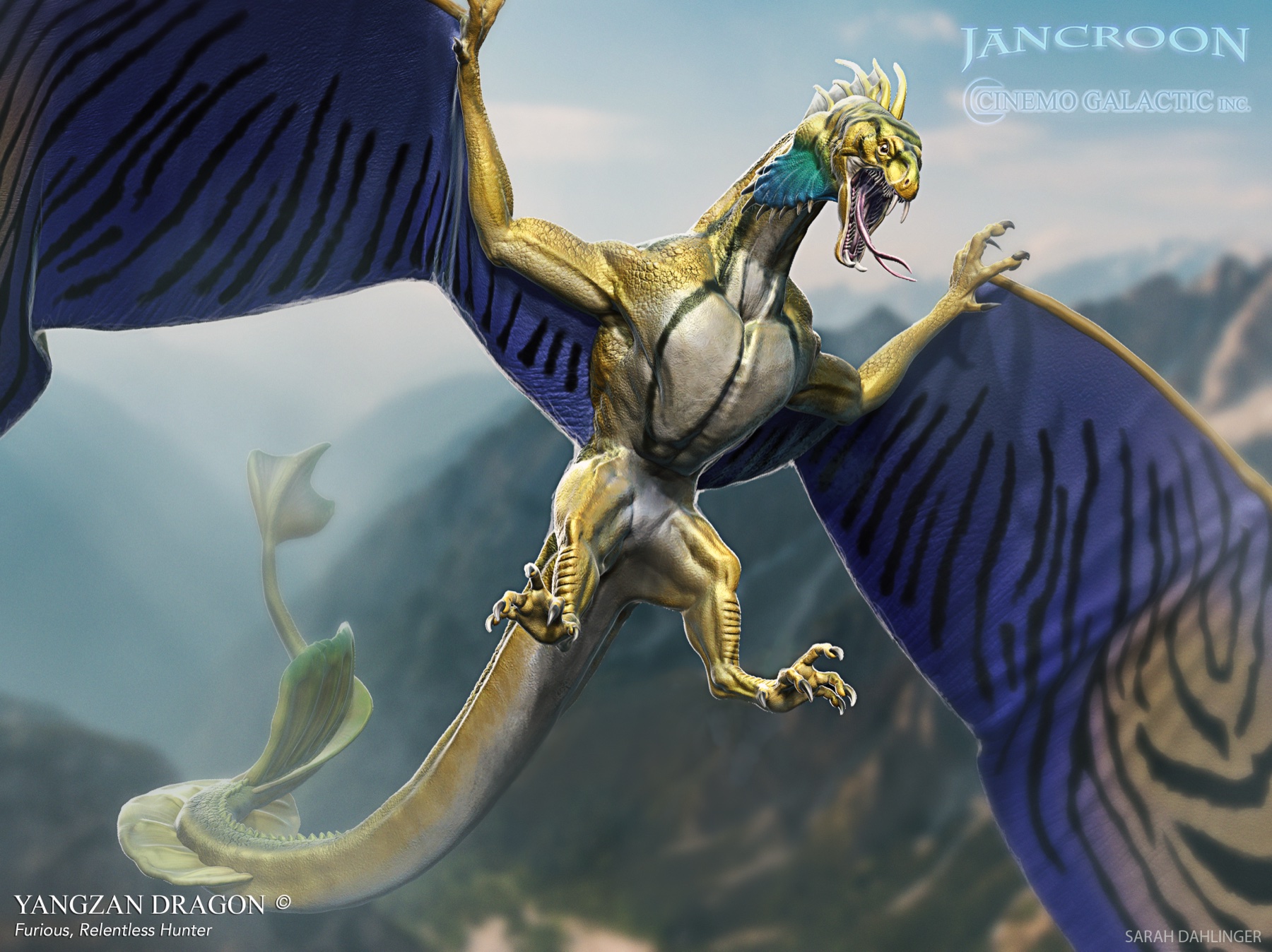 Storyboard concept of the Yangzan Dragon by Sarah Dahlinger — Furious, Relentless Hunter