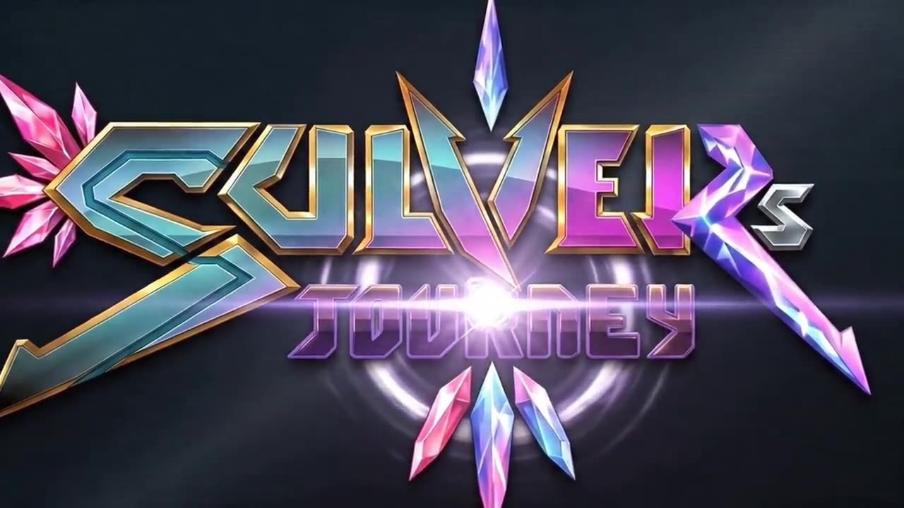 The Sulver's Journey title card: the logotype in teal, gold and violet crystal